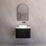 ABS RIVA 750-MB HOUSTON CURVE WALL HUNG VANITY 750MM MATTE BLACK
