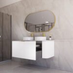 ABS RIVA 1200D-MW HOUSTON CURVE WALL HUNG VANITY 1200MM DOUBLE BOWL MATTE WHITE
