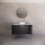 ABS RIVA 1200-MB HOUSTON CURVE WALL HUNG VANITY 1200MM SINGLE BOWL MATTE BLACK