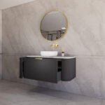 ABS RIVA 1200-MB HOUSTON CURVE WALL HUNG VANITY 1200MM SINGLE BOWL MATTE BLACK