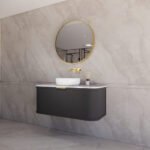 ABS RIVA 1200-MB HOUSTON CURVE WALL HUNG VANITY 1200MM SINGLE BOWL MATTE BLACK