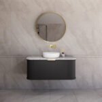 ABS RIVA 1200-MB HOUSTON CURVE WALL HUNG VANITY 1200MM SINGLE BOWL MATTE BLACK