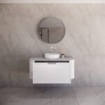 ABS RIVA 1200-MW HOUSTON CURVE WALL HUNG VANITY 1200MM SINGLE BOWL MATTE WHITE
