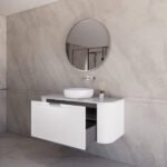 ABS RIVA 1200-MW HOUSTON CURVE WALL HUNG VANITY 1200MM SINGLE BOWL MATTE WHITE