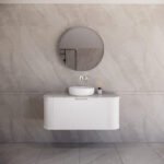 ABS RIVA 1200-MW HOUSTON CURVE WALL HUNG VANITY 1200MM SINGLE BOWL MATTE WHITE