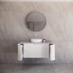 ABS RIVA 1200-MW HOUSTON CURVE WALL HUNG VANITY 1200MM SINGLE BOWL MATTE WHITE