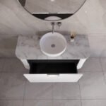 ABS RIVA 1200-MW HOUSTON CURVE WALL HUNG VANITY 1200MM SINGLE BOWL MATTE WHITE