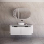 ABS RIVA 1500-MW HOUSTON CURVE WALL HUNG VANITY 1500MM SINGLE BOWL MATTE WHITE