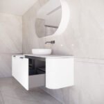 ABS RIVA 1500-MW HOUSTON CURVE WALL HUNG VANITY 1500MM SINGLE BOWL MATTE WHITE