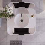 ABS RIVA 900-MW HOUSTON CURVE WALL HUNG VANITY 900MM MATTE WHITE