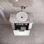 ABS RIVA 900-MW HOUSTON CURVE WALL HUNG VANITY 900MM MATTE WHITE