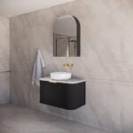 ABS RIVA 900-MB HOUSTON CURVE WALL HUNG VANITY 900MM MATTE BLACK