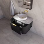 ABS RIVA 900-MB HOUSTON CURVE WALL HUNG VANITY 900MM MATTE BLACK