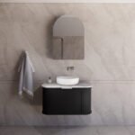 ABS RIVA 900-MB HOUSTON CURVE WALL HUNG VANITY 900MM MATTE BLACK