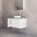 ABS RIVA 900-MW HOUSTON CURVE WALL HUNG VANITY 900MM MATTE WHITE