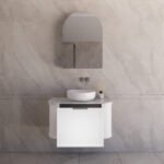 ABS RIVA 900-MW HOUSTON CURVE WALL HUNG VANITY 900MM MATTE WHITE
