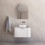 ABS RIVA 900-MW HOUSTON CURVE WALL HUNG VANITY 900MM MATTE WHITE