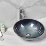 INFINITY IF-IG001 ROUND ABOVE COUNTER TEMPERED GLASS ART BASIN ANTIQUE VINTAGE FINISH