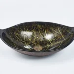 INFINITY IF-IG007 LEAF SHAPE ABOVE COUNTER TEMPERED GLASS ART BASIN ANTIQUE VINTAGE FINISH