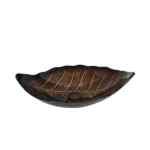 INFINITY IF-IG009 LEAF SHAPE ABOVE COUNTER TEMPERED GLASS ART BASIN ANTIQUE VINTAGE FINISH