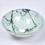 INFINITY IF-IG014 ROUND ABOVE COUNTER TEMPERED GLASS ART BASIN ANTIQUE VINTAGE FINISH