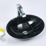 INFINITY IF-IG017 OVAL ABOVE COUNTER DOUBLE LAYER TEMPERED GLASS ART BASIN ANTIQUE VINTAGE FINISH