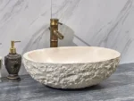 INFINITY IF-IS004 OVAL ABOVE COUNTER NATURE STONE ART BASIN MARBLE FINISH