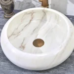 INFINITY IF-IS006 ROUND ABOVE COUNTER NATURE STONE ART BASIN MARBLE FINISH