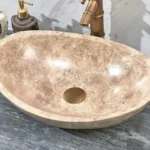 INFINITY IF-IS007 OVAL ABOVE COUNTER NATURE STONE ART BASIN MARBLE FINISH