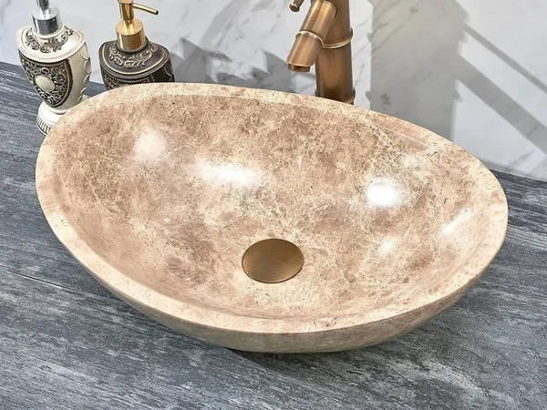 INFINITY IF-IS007 OVAL ABOVE COUNTER NATURE STONE ART BASIN MARBLE FINISH
