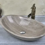 INFINITY IF-IS008 OVAL ABOVE COUNTER NATURE STONE ART BASIN MARBLE FINISH