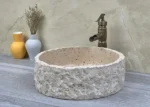 INFINITY IF-IS009 ROUND ABOVE COUNTER NATURE STONE ART BASIN MARBLE FINISH