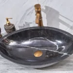 INFINITY IF-IS010 OVAL ABOVE COUNTER NATURE STONE ART BASIN MARBLE FINISH