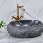 INFINITY IF-IS012 OVAL ABOVE COUNTER NATURE STONE ART BASIN MARBLE FINISH