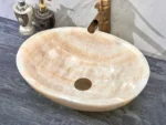 INFINITY IF-IS014 OVAL ABOVE COUNTER NATURE STONE ART BASIN MARBLE FINISH