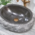 INFINITY IF-IS015 ROUND ABOVE COUNTER NATURE STONE ART BASIN MARBLE FINISH