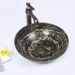 INFINITY IF-IS018 ROUND ABOVE COUNTER NATURE STONE ART BASIN MARBLE FINISH