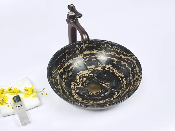 INFINITY IF-IS018 ROUND ABOVE COUNTER NATURE STONE ART BASIN MARBLE FINISH