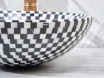 INFINITY IF-IS020 ROUND ABOVE COUNTER NATURE STONE ART BASIN MARBLE MOSAIC FINISH