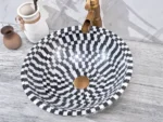 INFINITY IF-IS020 ROUND ABOVE COUNTER NATURE STONE ART BASIN MARBLE MOSAIC FINISH