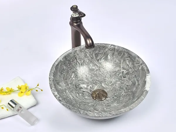 INFINITY IF-IS022 ROUND ABOVE COUNTER NATURE STONE ART BASIN MARBLE FINISH