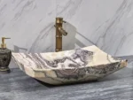 INFINITY IF-IS024 RECTANGLE ABOVE COUNTER NATURE STONE ART BASIN PURPLR ONYX MARBLE FINISH