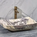 INFINITY IF-IS024 RECTANGLE ABOVE COUNTER NATURE STONE ART BASIN PURPLR ONYX MARBLE FINISH