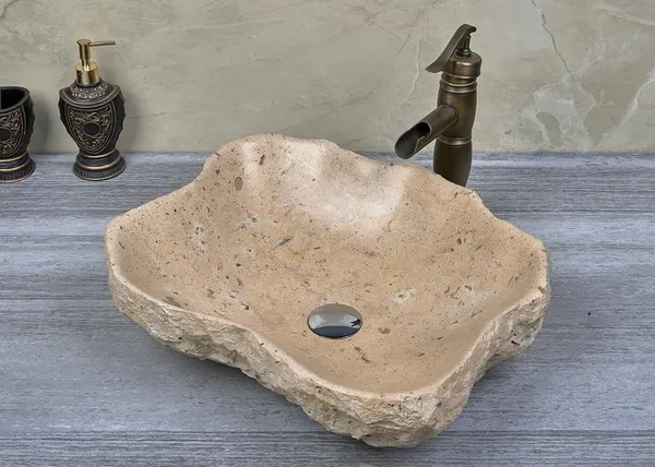 INFINITY IF-IS025 RECTANGLE ABOVE COUNTER NATURE STONE ART BASIN MARBLE FINISH