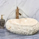 INFINITY IF-IS026 HEART SHAPE ABOVE COUNTER NATURE STONE ART BASIN MARBLE FINISH