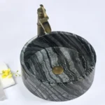 INFINITY IF-IS029 ROUND ABOVE COUNTER NATURE STONE ART BASIN MARBLE FINISH