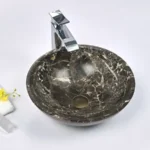 INFINITY IF-IS033 ROUND ABOVE COUNTER NATURE STONE ART BASIN MARBLE FINISH