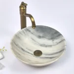 INFINITY IF-IS034 ROUND ABOVE COUNTER NATURE STONE ART BASIN MARBLE FINISH