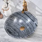 INFINITY IF-IS039 ROUND ABOVE COUNTER NATURE STONE ART BASIN MARBLE FINISH