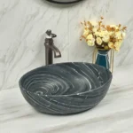 INFINITY IF-IS040 OVAL ABOVE COUNTER NATURE STONE ART BASIN MARBLE FINISH